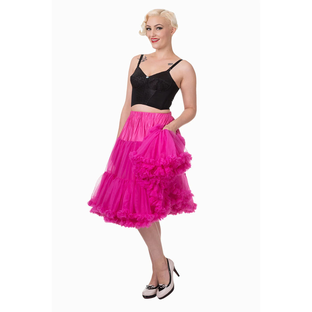EXTRA LONG Full Hot Pink Net Vintage Rockabilly 50s Petticoat Skirt
