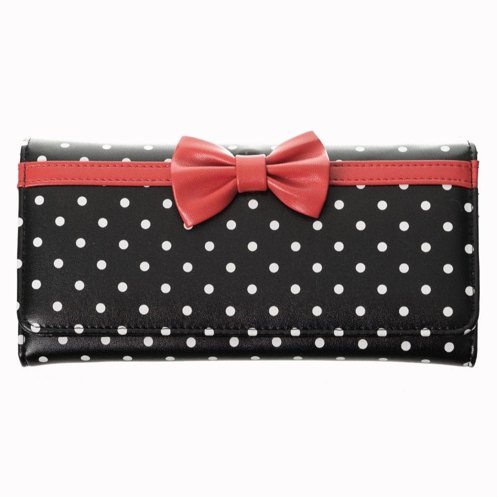 Vintage Polka Dot Red Bow Wallet Purse Pretty Kitty Fashion