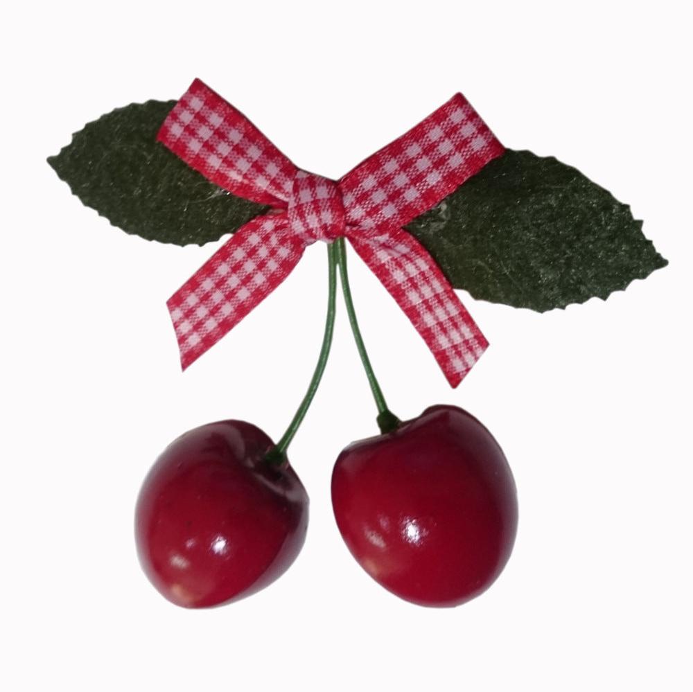 Red And White Polka Dot Cherry Hair Pin