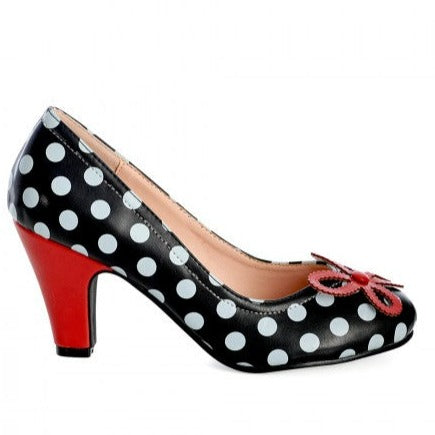 Black White Polka Dot Heels