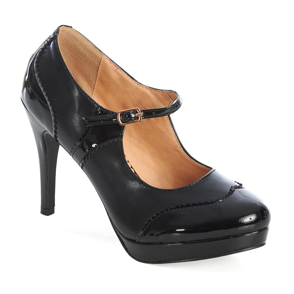 Mary Jane Shoes 1950's Shoes Heels Classic Black Mary Jane