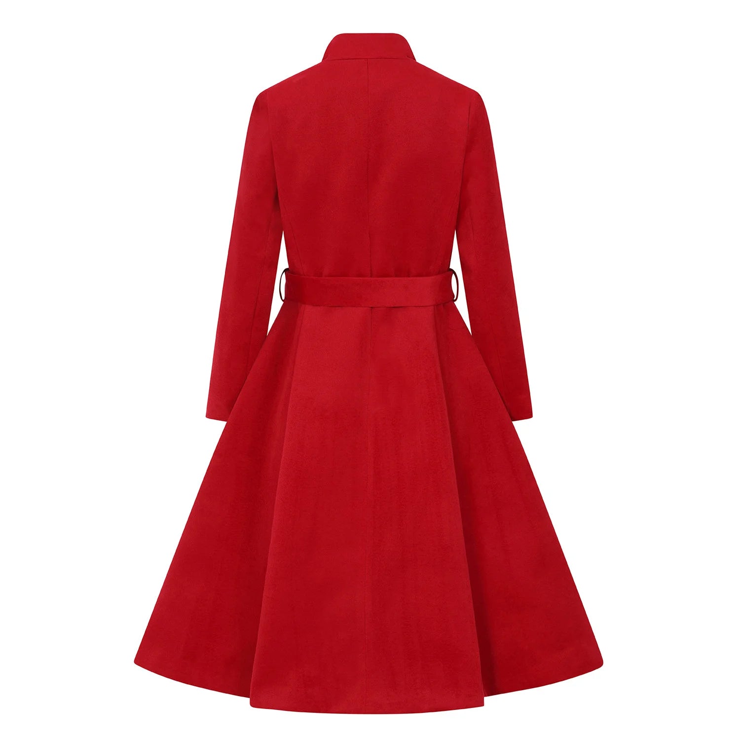Red Vintage Inspired Classic Swing Coat