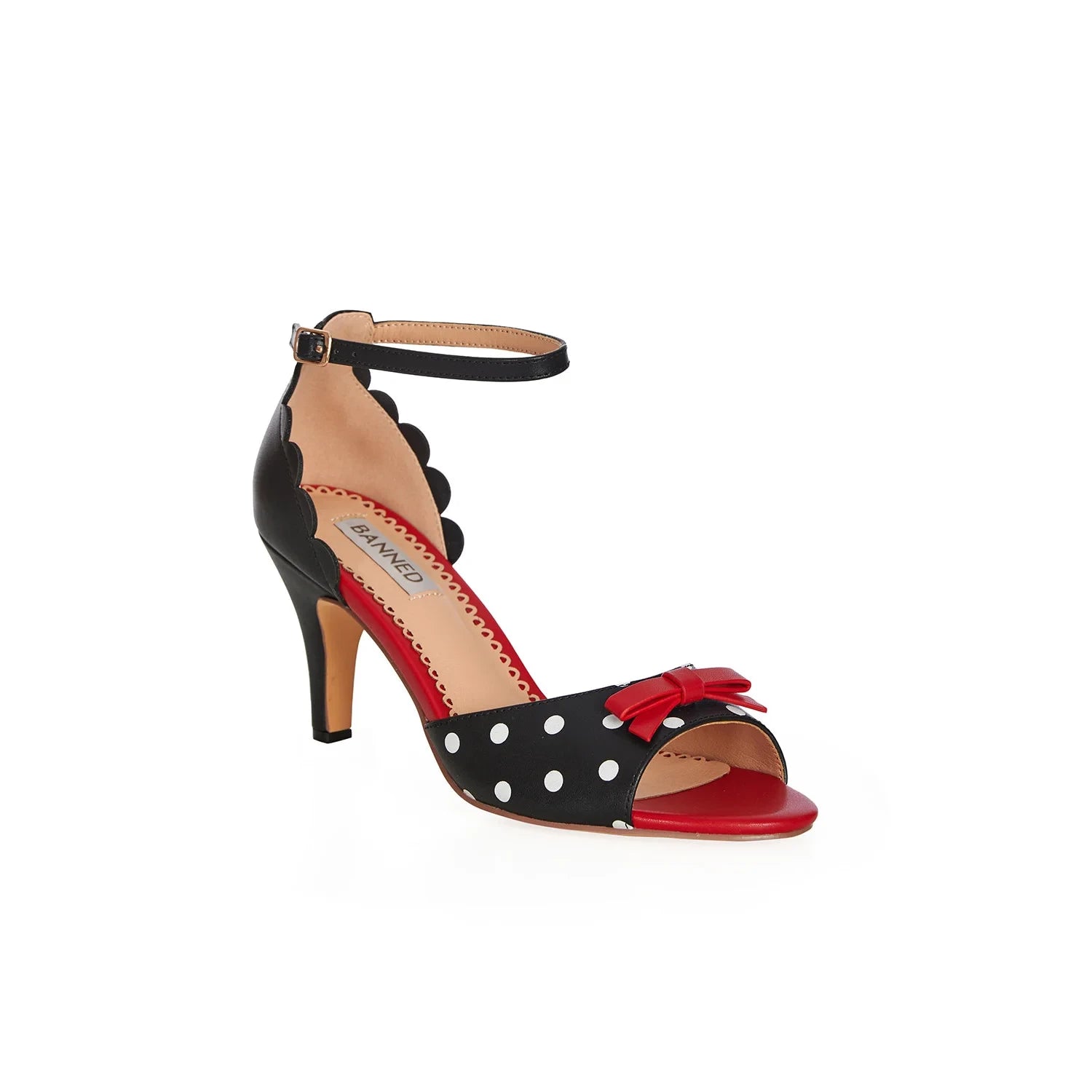 Black and white polka dot shoes heels online