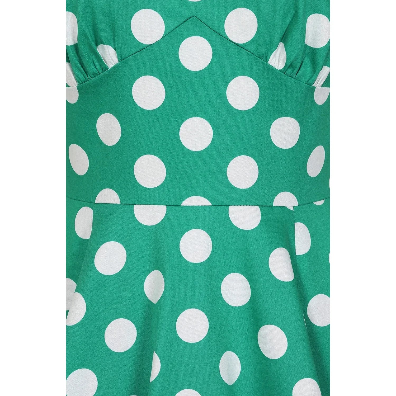 Green & White Polka Dot Short Sleeve 50s Swing Tea Dress