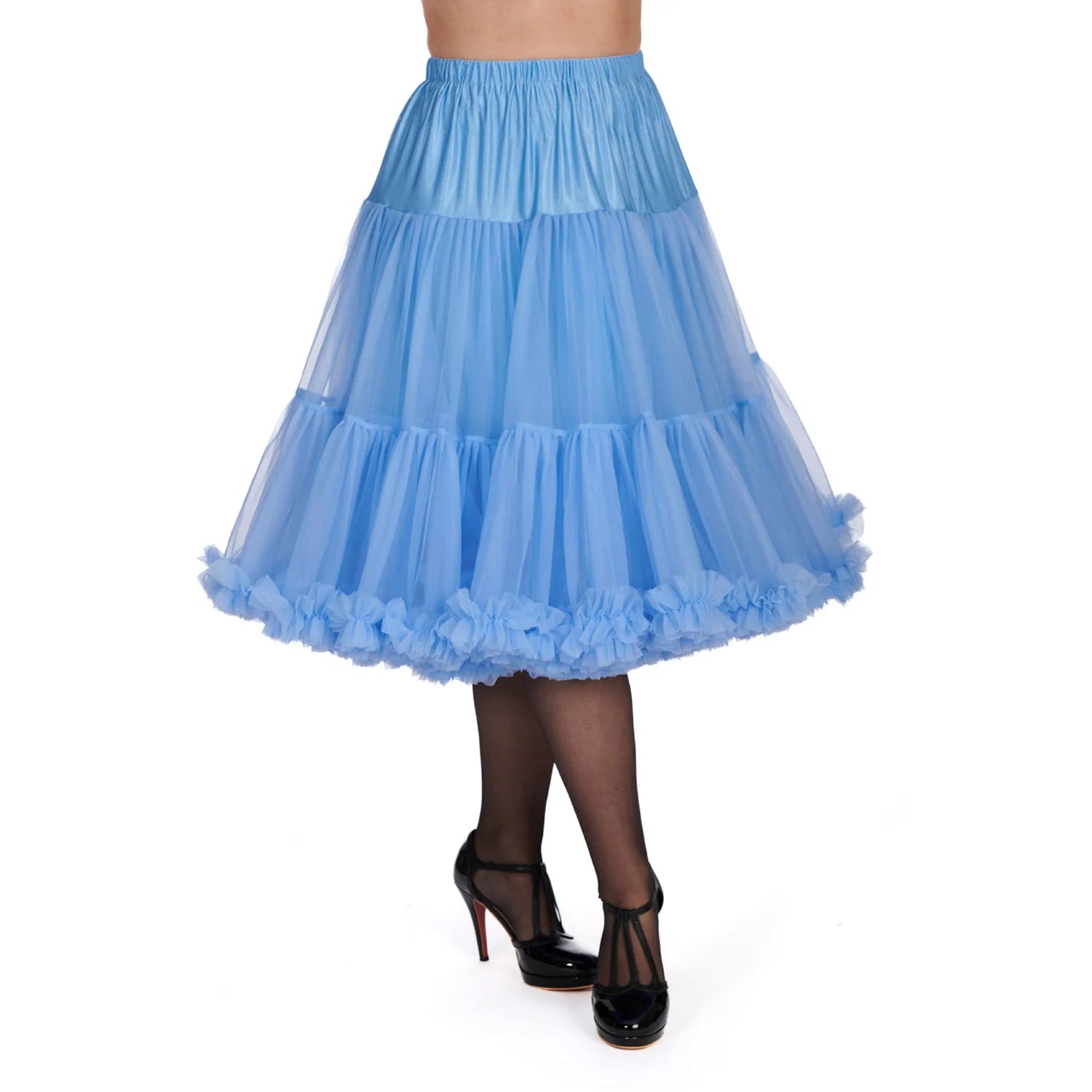 EXTRA LONG Full Cornflower Blue Net Vintage Rockabilly 50s Petticoat Skirt