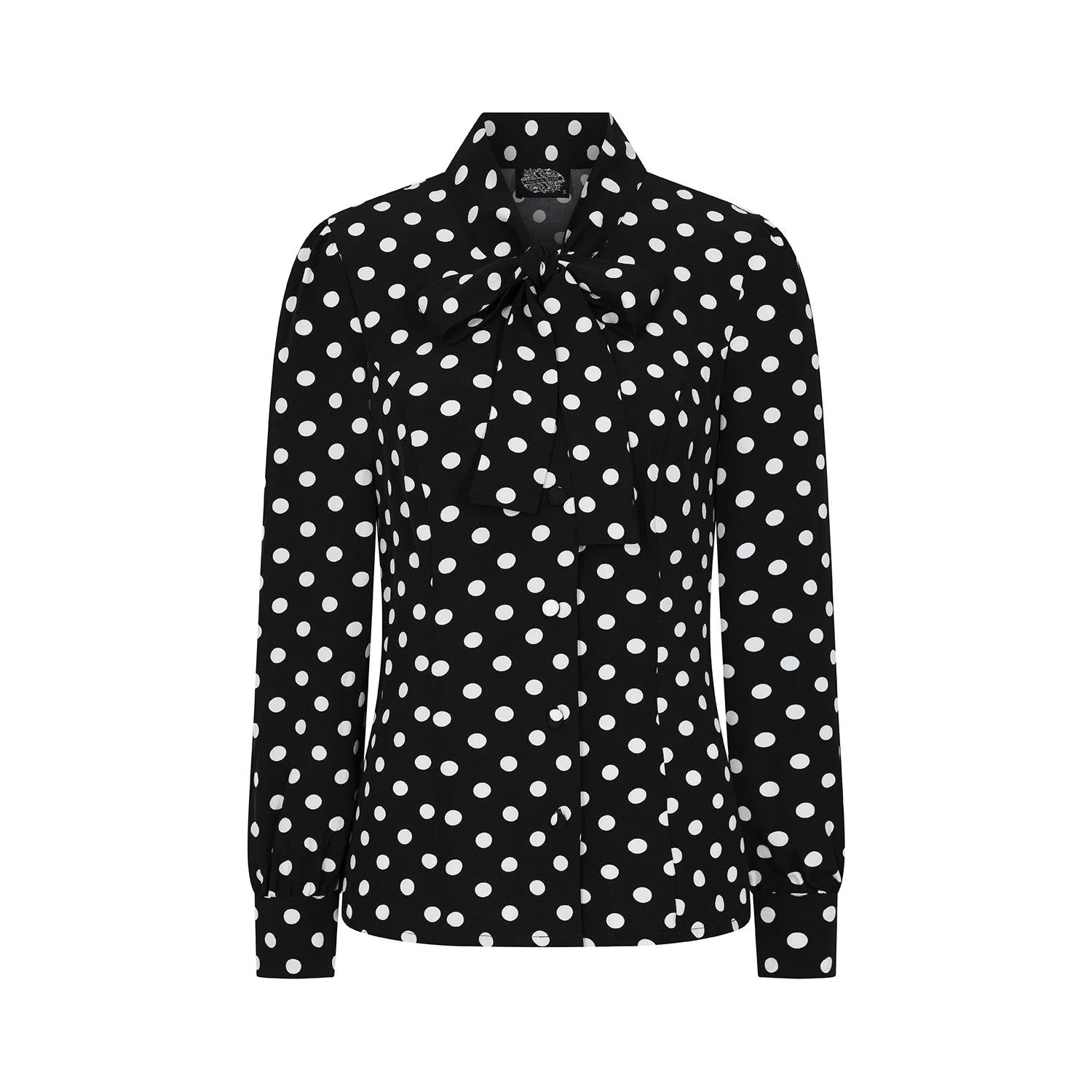 Black White Polka Dot Vintage 3 4 Sleeve Blouse Pretty Kitty Fashion