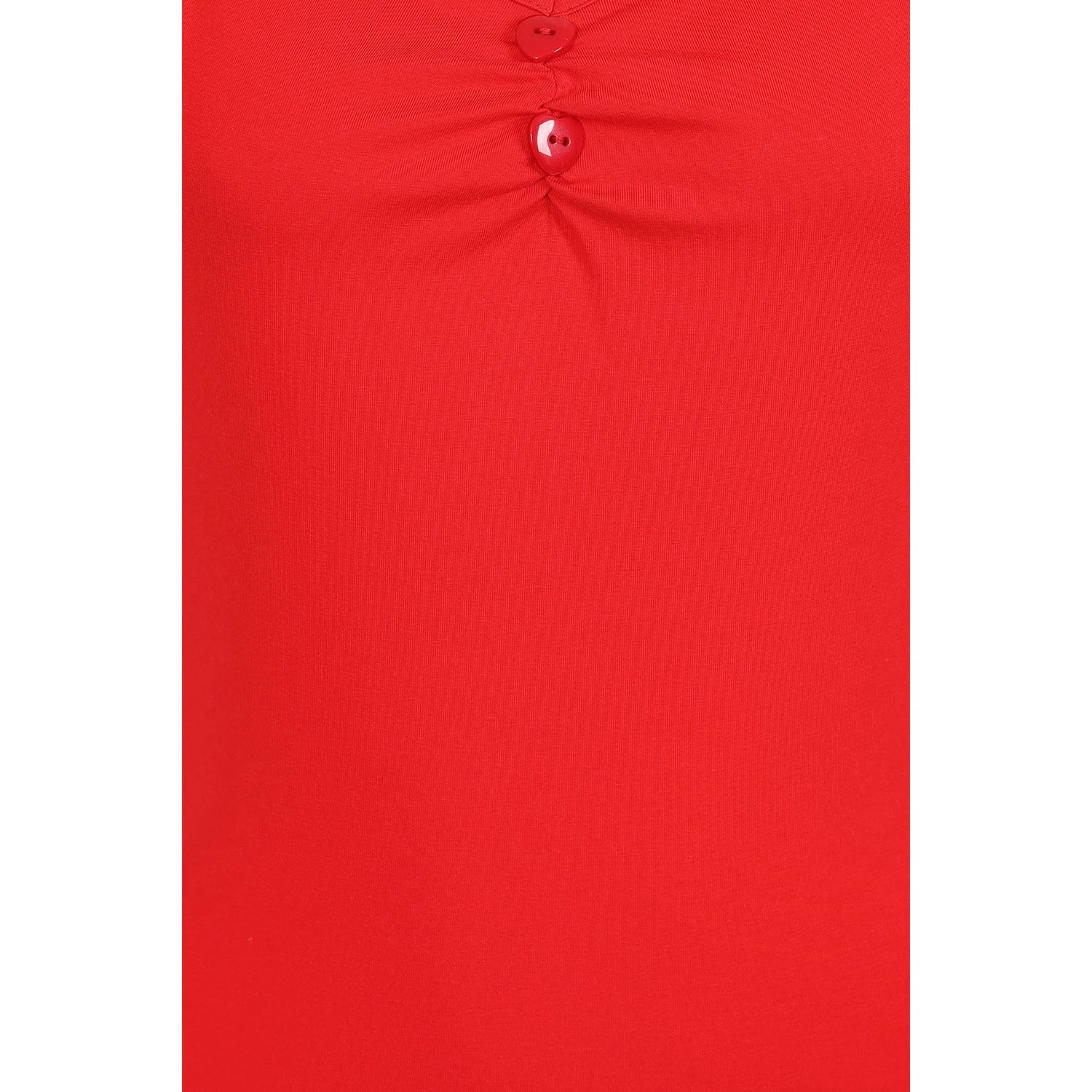 Red Cap Sleeve Sweetheart Neckline Top