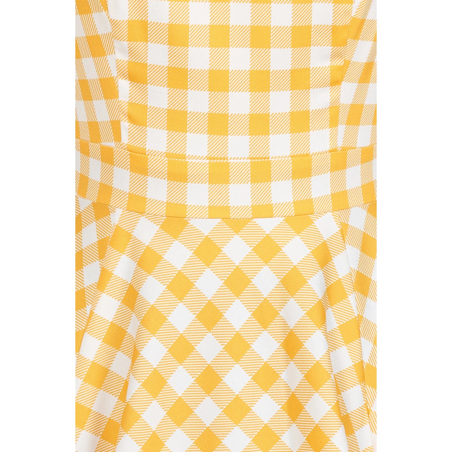 Yellow and White Check Audrey Style Rockabilly 50s Swing Dress