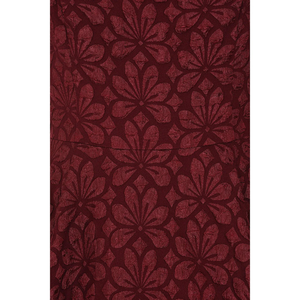 Burgundy Wine Twin Set Swing Dress With Matching Bolero - Pretty Kitty Fashion