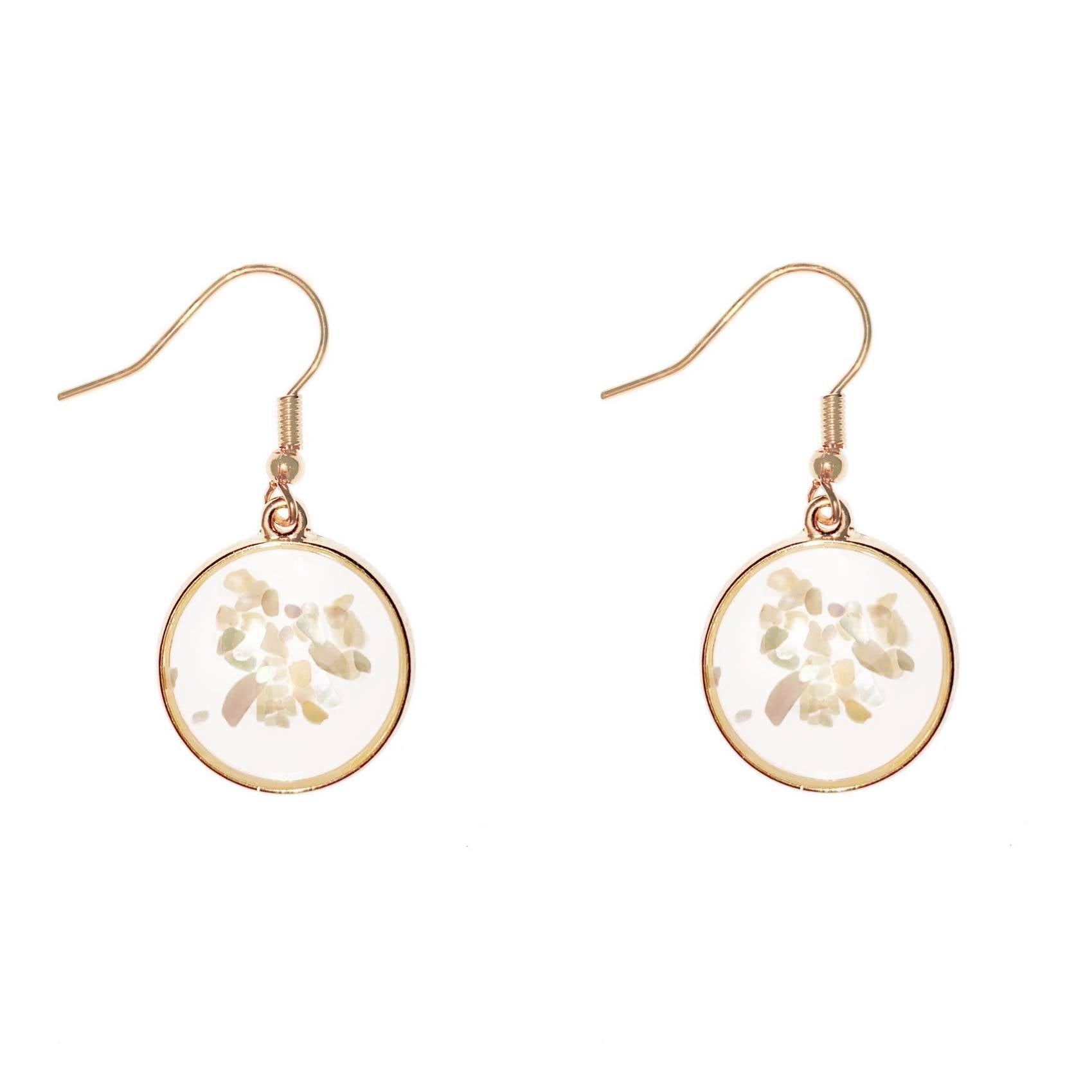 Shimmering Shell Circle Earrings