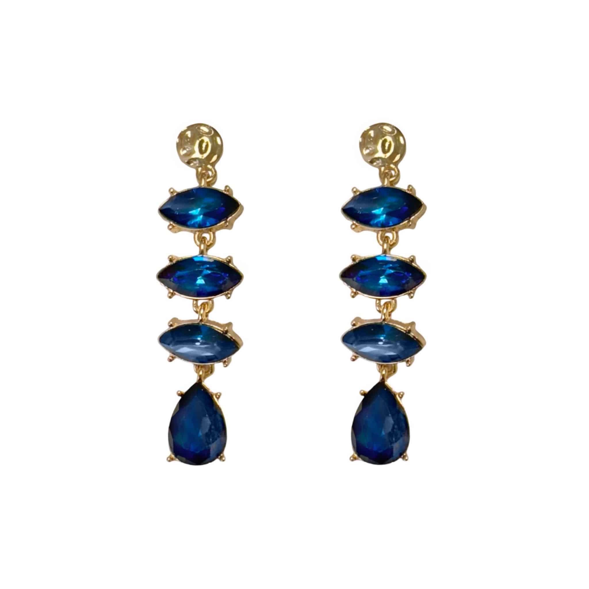 Blue Crystal Stone Vintage Look Earrings – Pretty Kitty Fashion