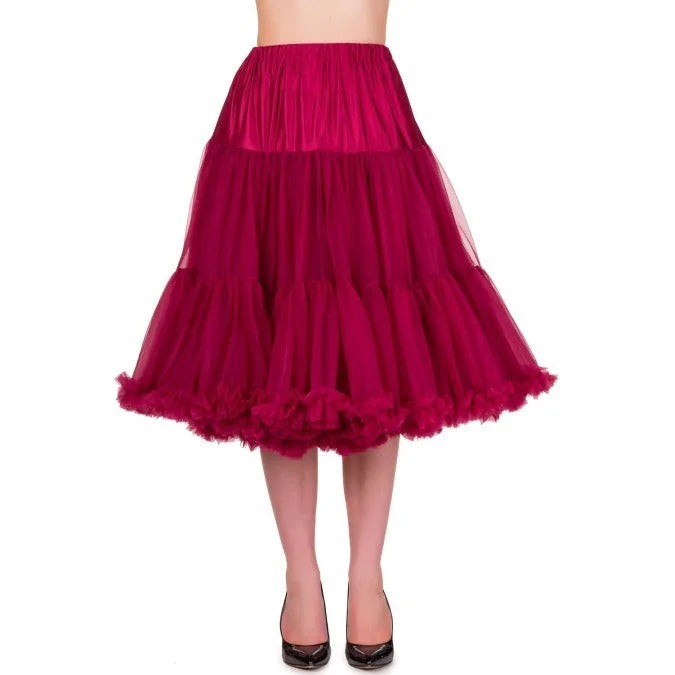 EXTRA LONG Full Bordeaux Net Vintage Rockabilly 50s Petticoat Skirt