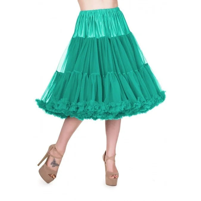 EXTRA LONG Full Emerald Green Net Vintage Rockabilly 50s Petticoat Skirt