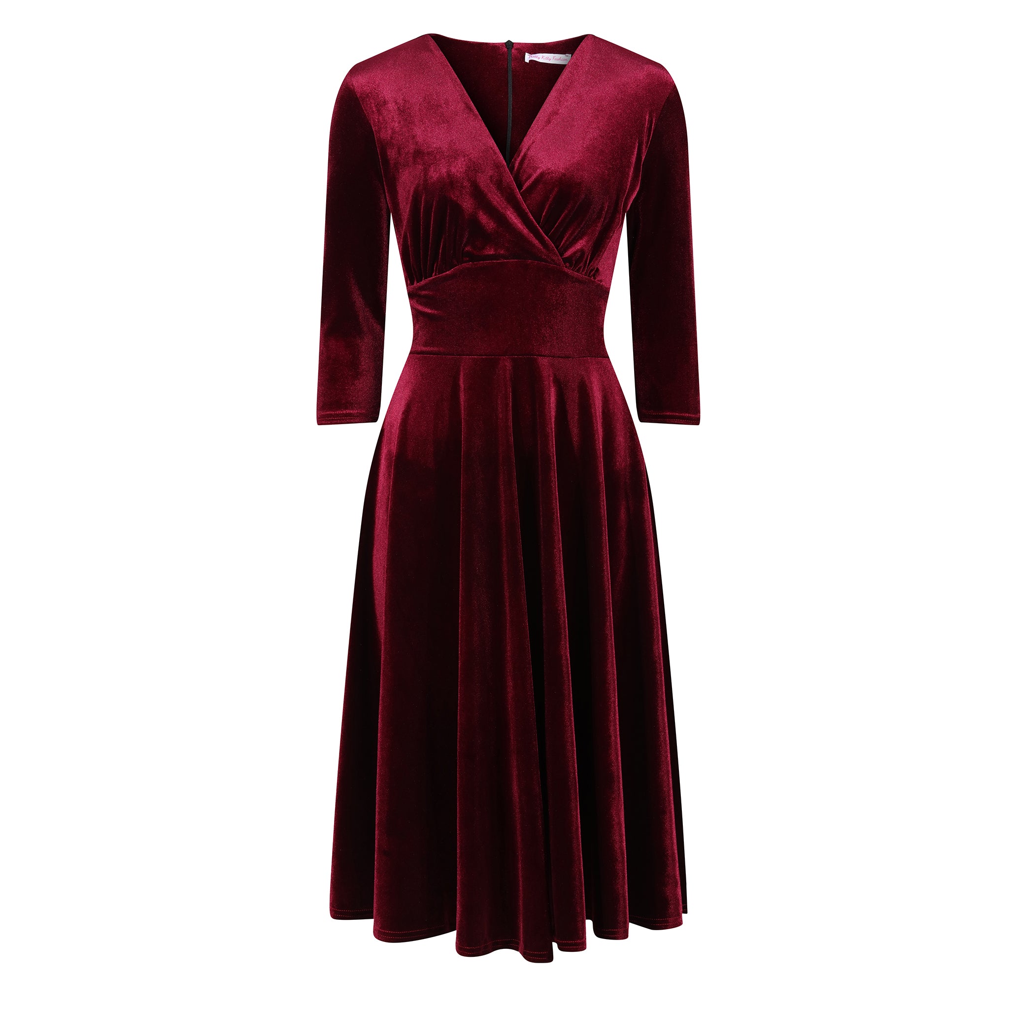 Long sleeve 2024 velvet swing dress