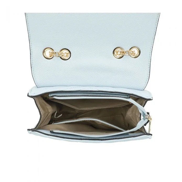 Burgundy Shoulder Bag With Gold Bee Detail