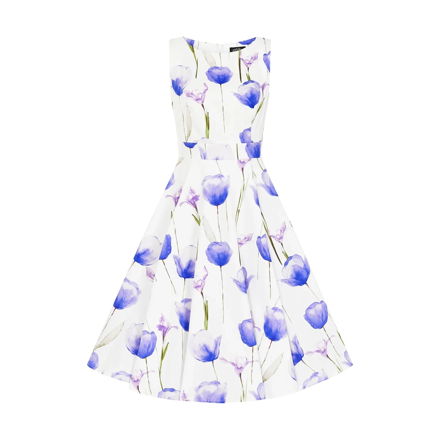 Little Kitty Girls' Blue Tulips Swing Dress