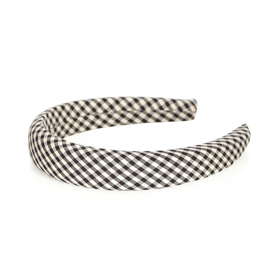 Black and White Checked Padded Headband