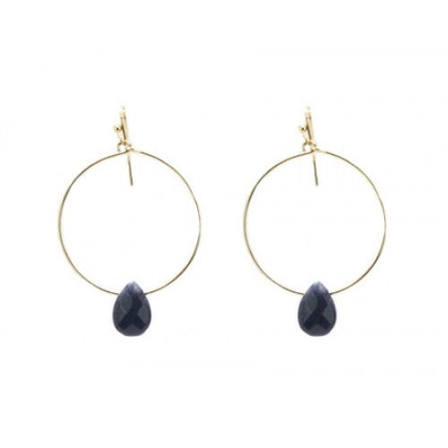Gold wire earrings with Sodalite stones
