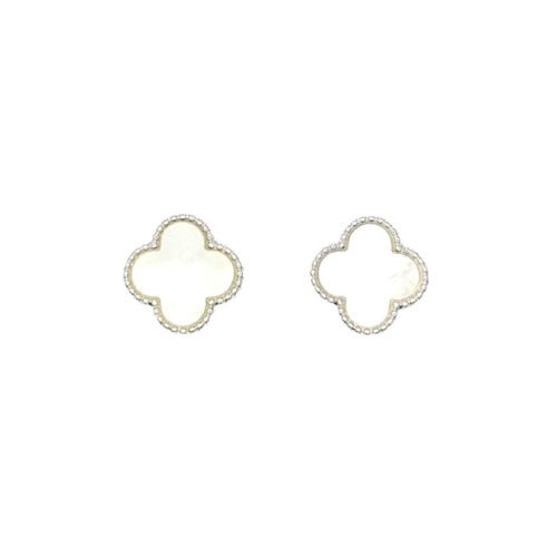 Clover Shaped Mother of Pearl Stud earrings