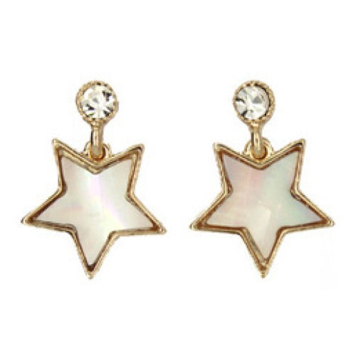 Star Shape with Mother Of Pearl Drop Earrings