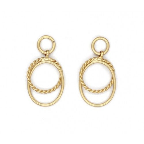Nautical Style Brass Gold Hoop Earrings