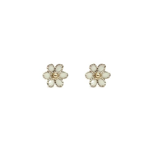 Gold and Cream Coloured Flower Studs