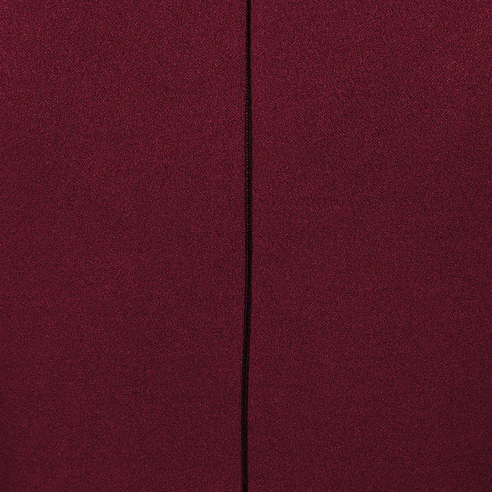 Wine Red 3/4 Sleeve Deep V Bodycon Ruched Waist Wiggle Dress