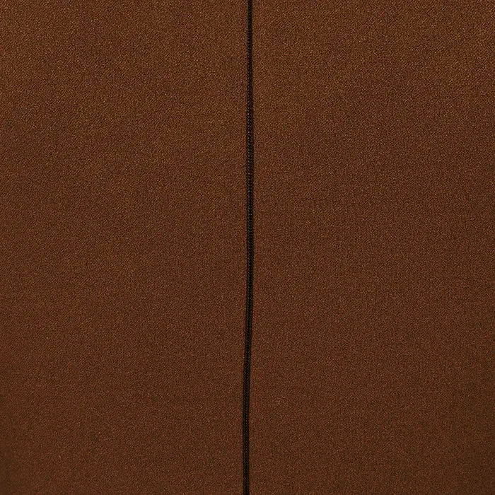 Chocolate Brown 3/4 Sleeve Deep Bodycon Ruched Waist Wiggle Dress