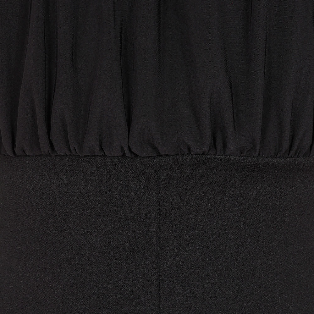 Black Off Shoulder Elasticated Top Wiggle Pencil Dress