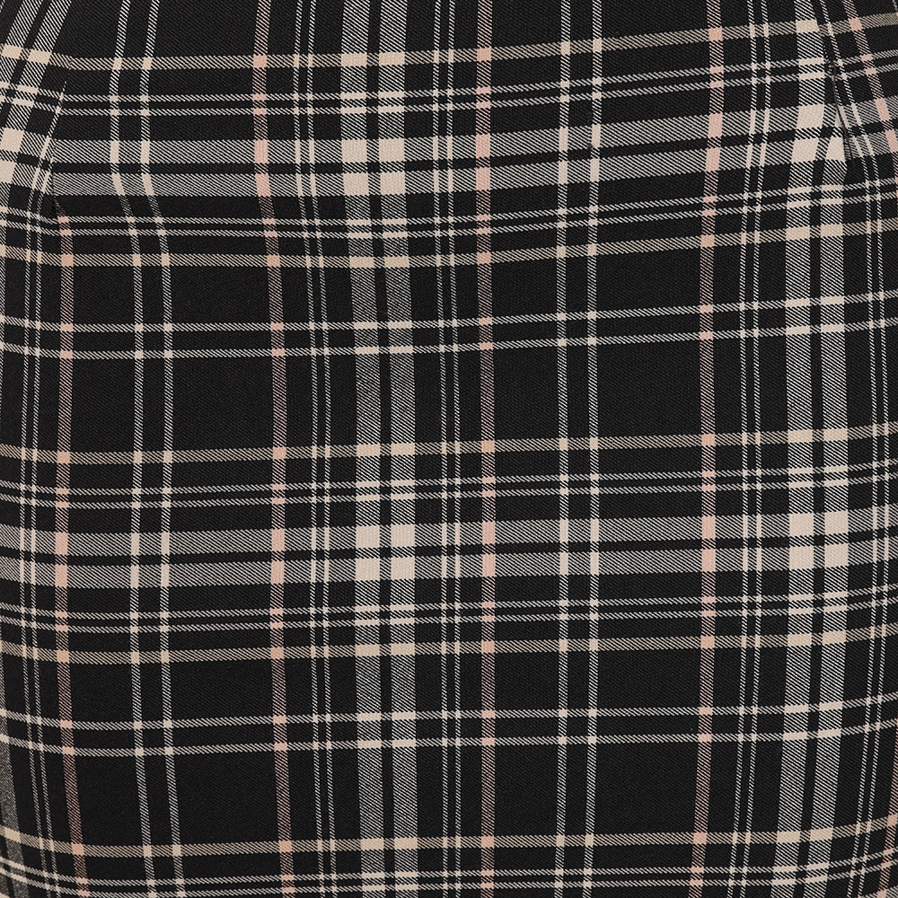 Black & Grey Checked Office Pencil Skirt