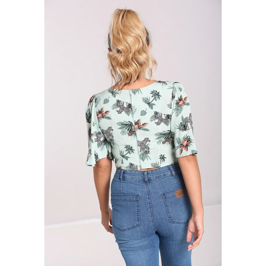 Summer Green Safari Animal Crop Top