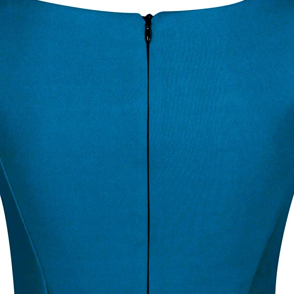 Forest Green 40s Bodycon Sleeveless Hollywood Wiggle Dress - Pretty Kitty Fashion
