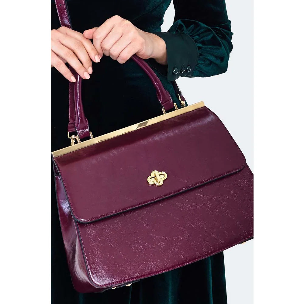 Vintage Purple Top Handle Handbag Pretty Kitty Fashion