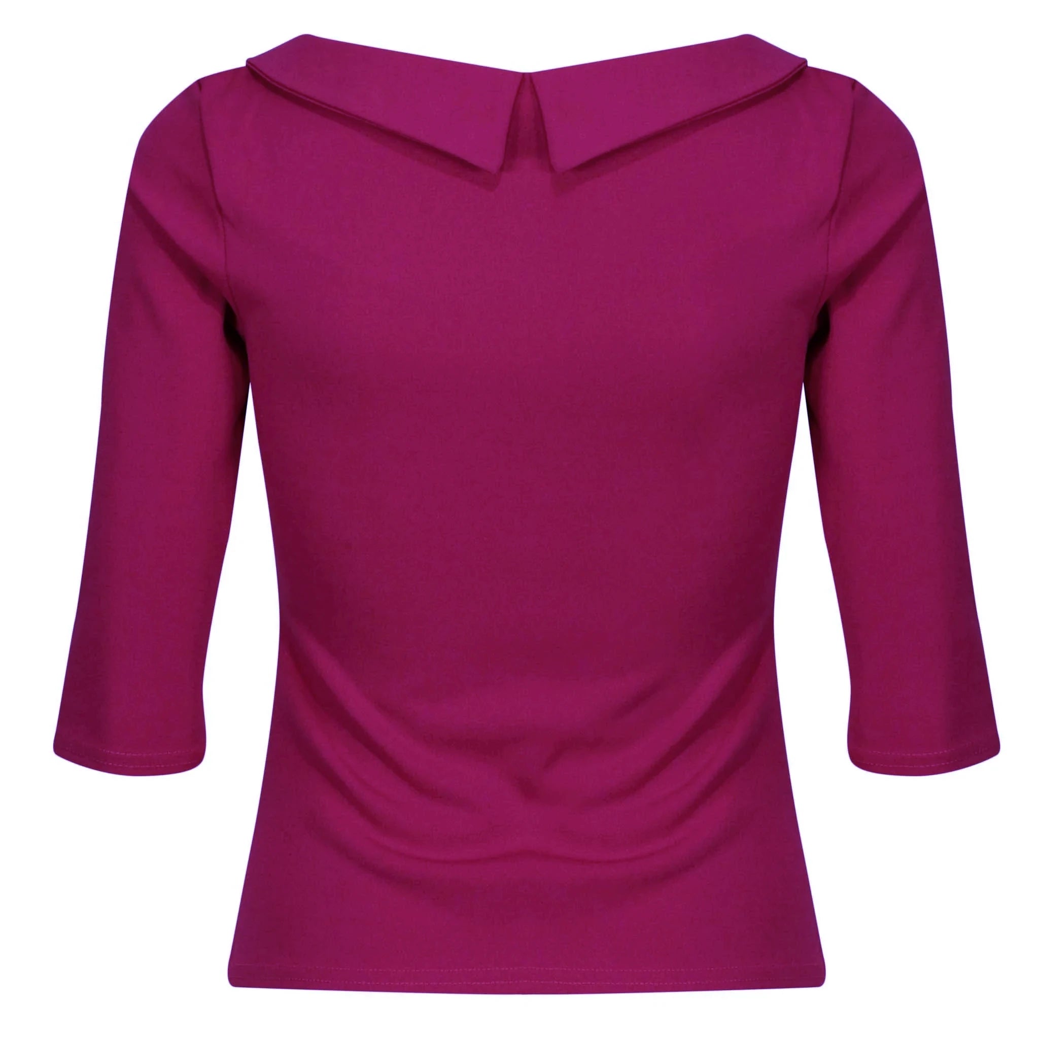 Vintage Amaranth Purple 3/4 Sleeve Tie Neck Top