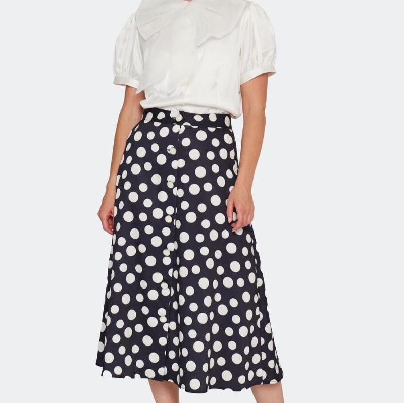 50s black and white polka dot skirt best sale