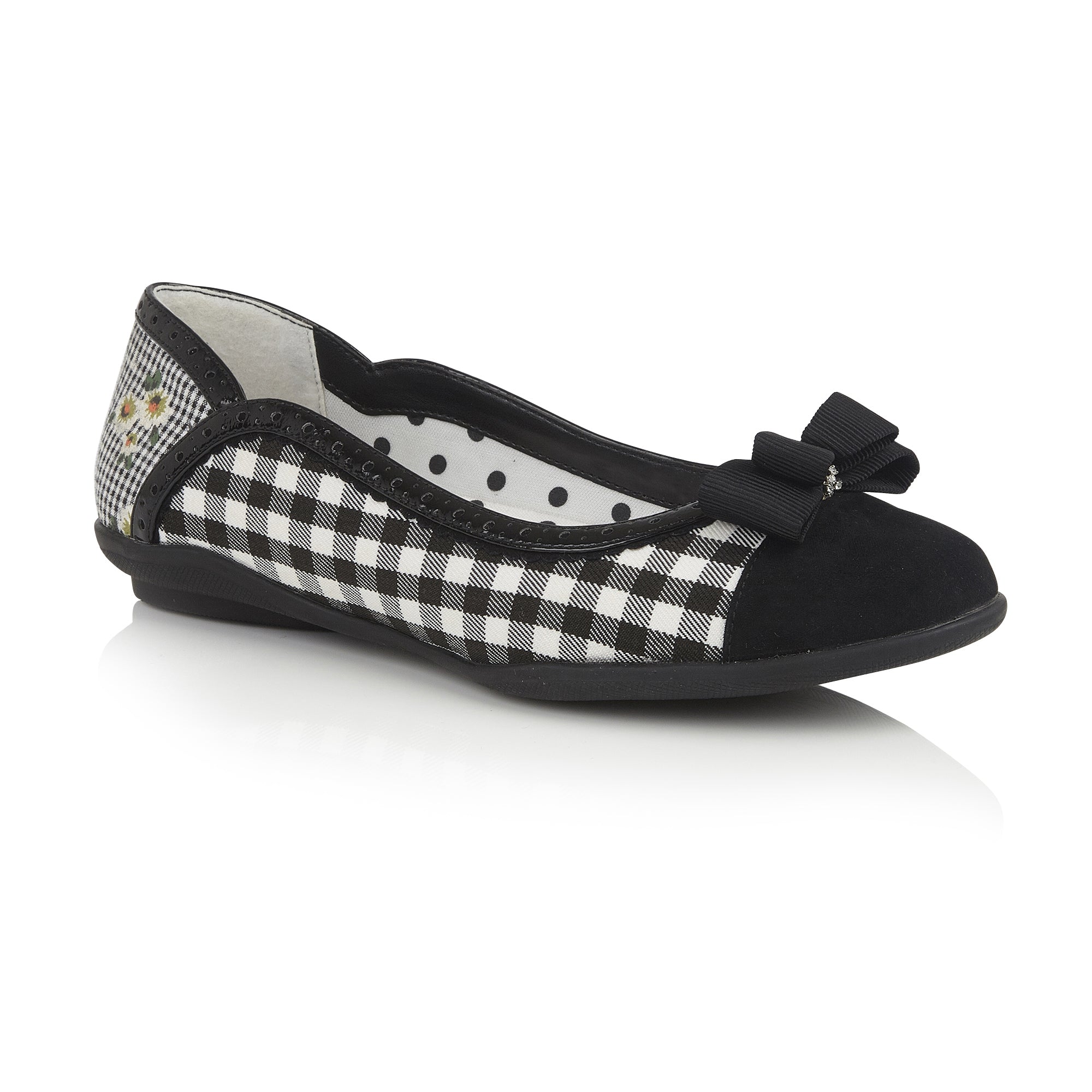 Ruby Shoo Black And White Vintage Gingham Check Print Lizzie Pumps - Pretty Kitty Fashion