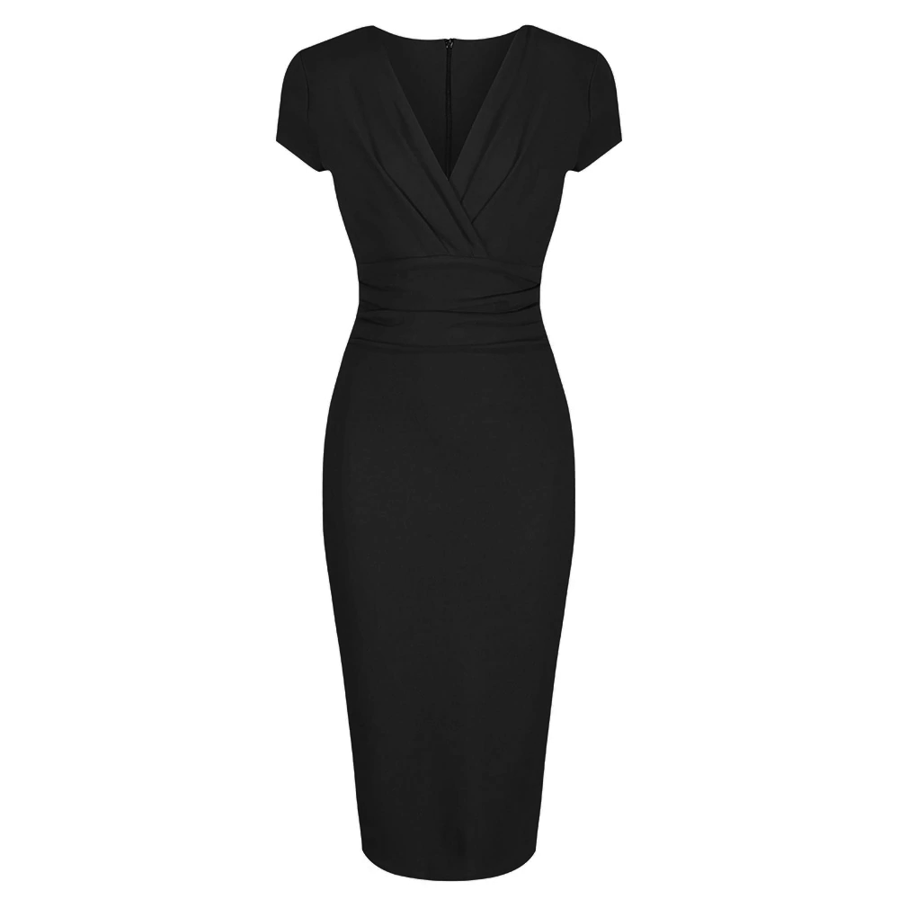 Black v neck wiggle dress outlet