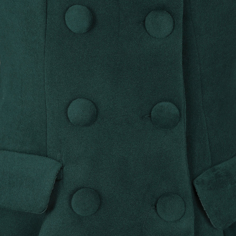 Emerald Green Vintage Inspired Classic Swing Coat - Pretty Kitty Fashion
