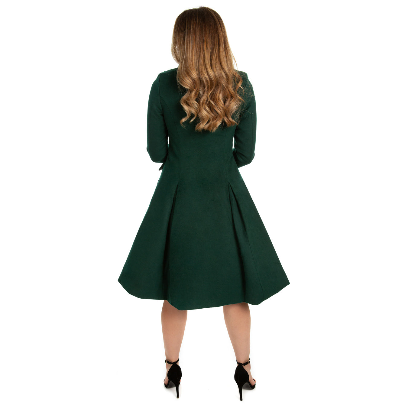 Emerald Green Vintage Inspired Classic Swing Coat - Pretty Kitty Fashion