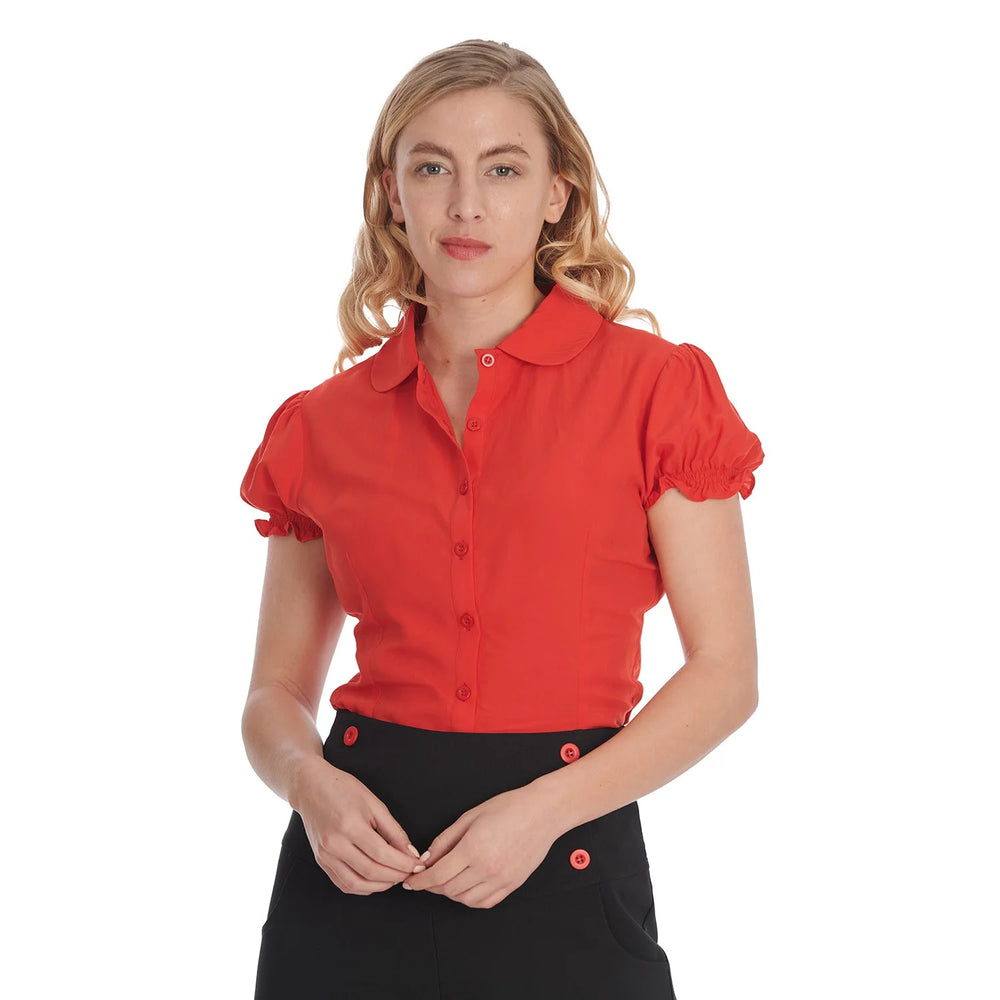 Red Vintage Inspired Blouse