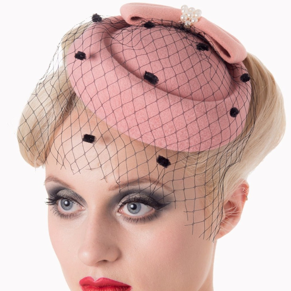 Pale pink cheap pillbox hat