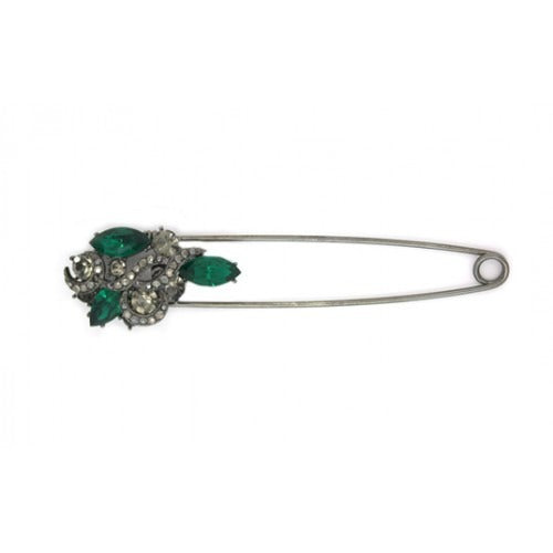 Emerald Crystal Large Pin Brooch