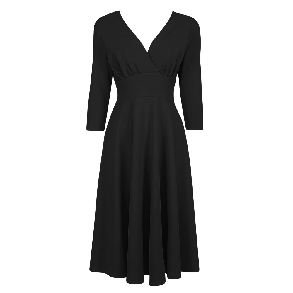 Black long sleeve swing dress best sale