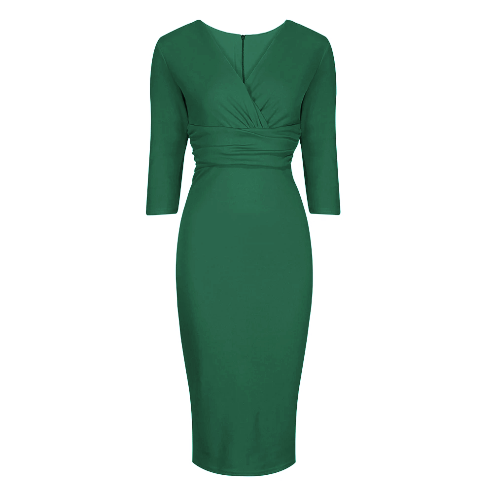 Vintage Emerald Green Wrap Over Midi Pencil Dress Pretty Kitty Fashion Vintage Emerald Green Wrap Over Midi Pencil Dress Pretty Kitty Fashion