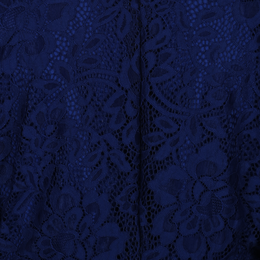 Royal Blue Vintage Lace Detail Bodycon Midi Dress - Pretty Kitty Fashion