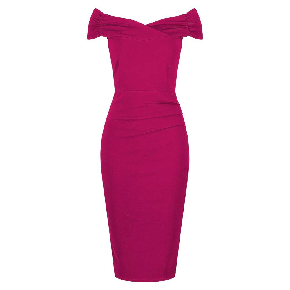 Amaranth Cap Sleeve Crossover Top Bardot Wiggle Dress Pretty Kitty Fashion Amaranth Cap Sleeve Crossover Top Bardot Wiggle Dress Pretty Kitty Fashion