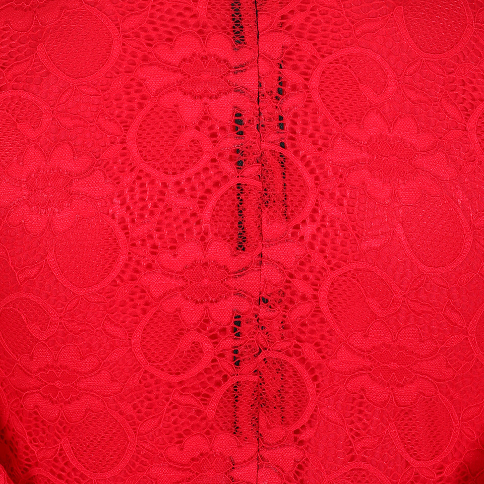 Red Lace Half Sleeve Fishtail Peplum Hem Bodycon Pencil Dress - Pretty Kitty Fashion