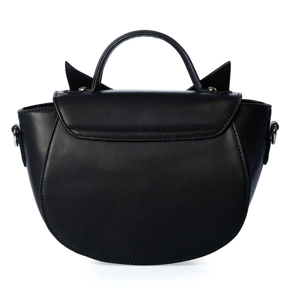 Black Printed Cat Handbag