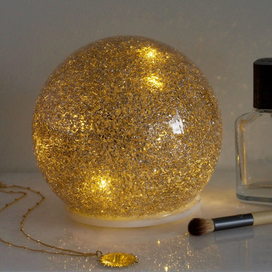 Medium Gold Glitter LED Ball