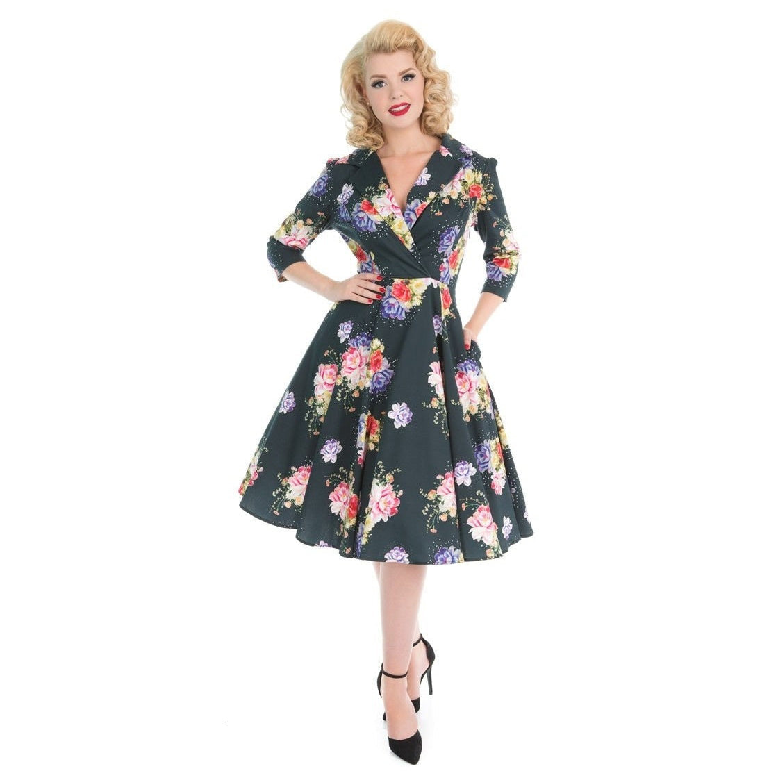 50s swing hot sale dress with sleeves